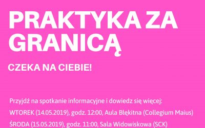 Spotkanie informacyjne dla studentów dot. możliwości realizacji praktyk zagranicznych w ramach Programu Erasmus+