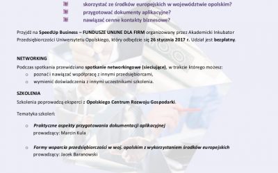 Przyjdź na SpeedUp Business – FUNDYSZE UNIJNE DLA FIRM