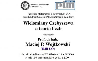 Odczyt  “Wielomiany Czebyszewa a teoria liczb”